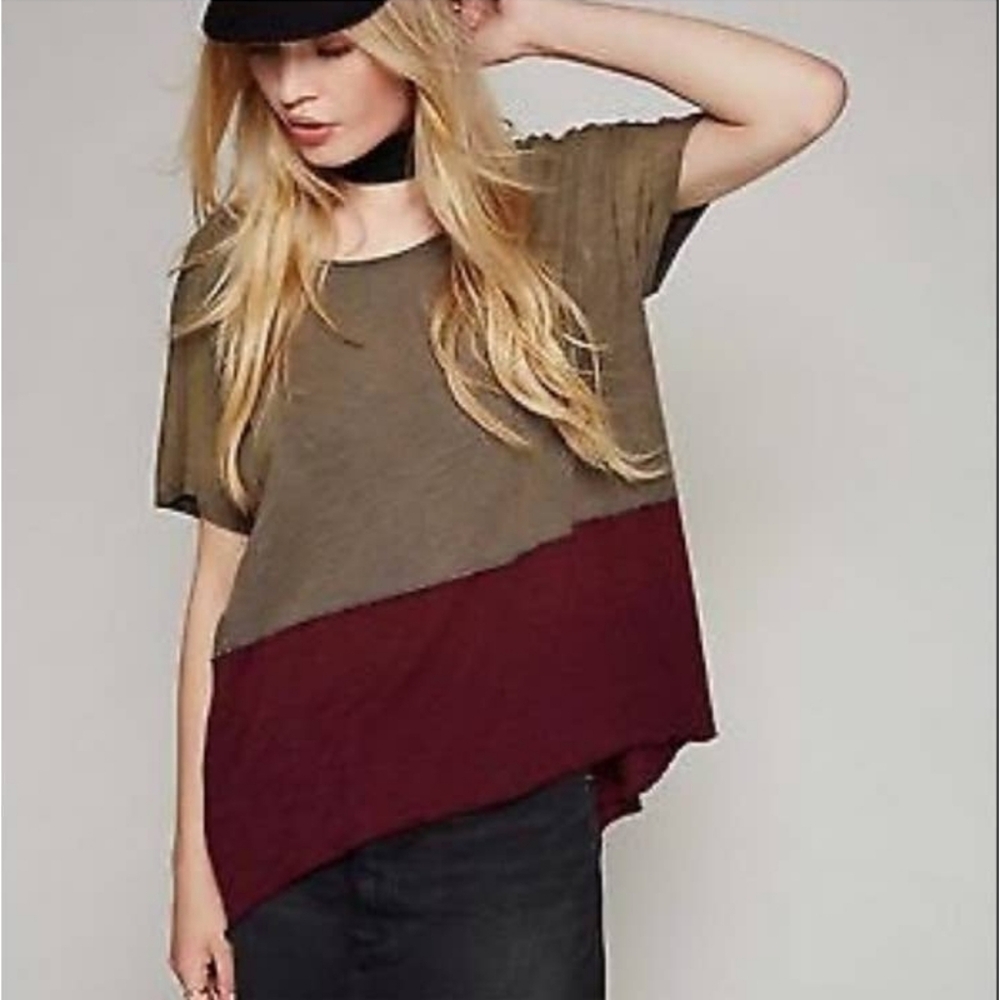 We The Free Midnight Colorblock Short Sleeve Top